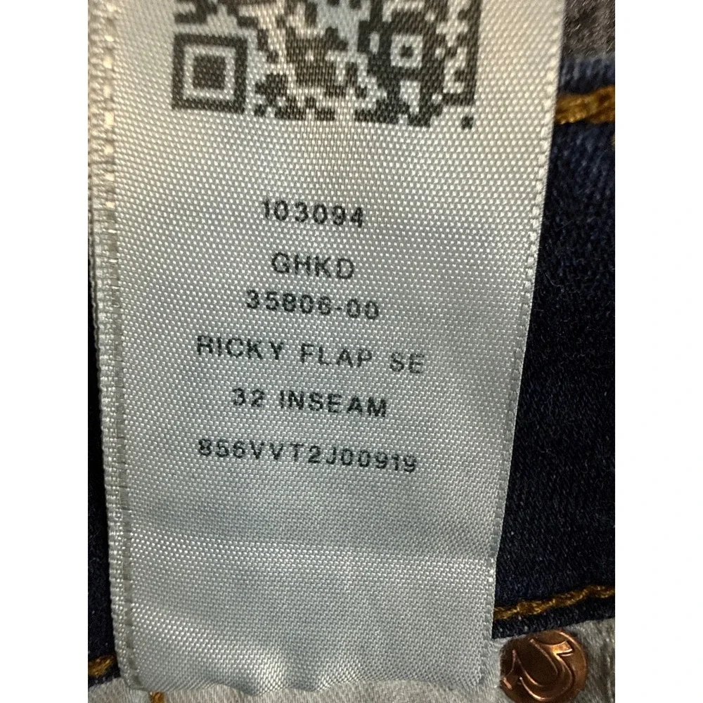 True Religion Ricky Flap SE Jeans Mens 36 Dark Wash Straight Leg Stretch Denim